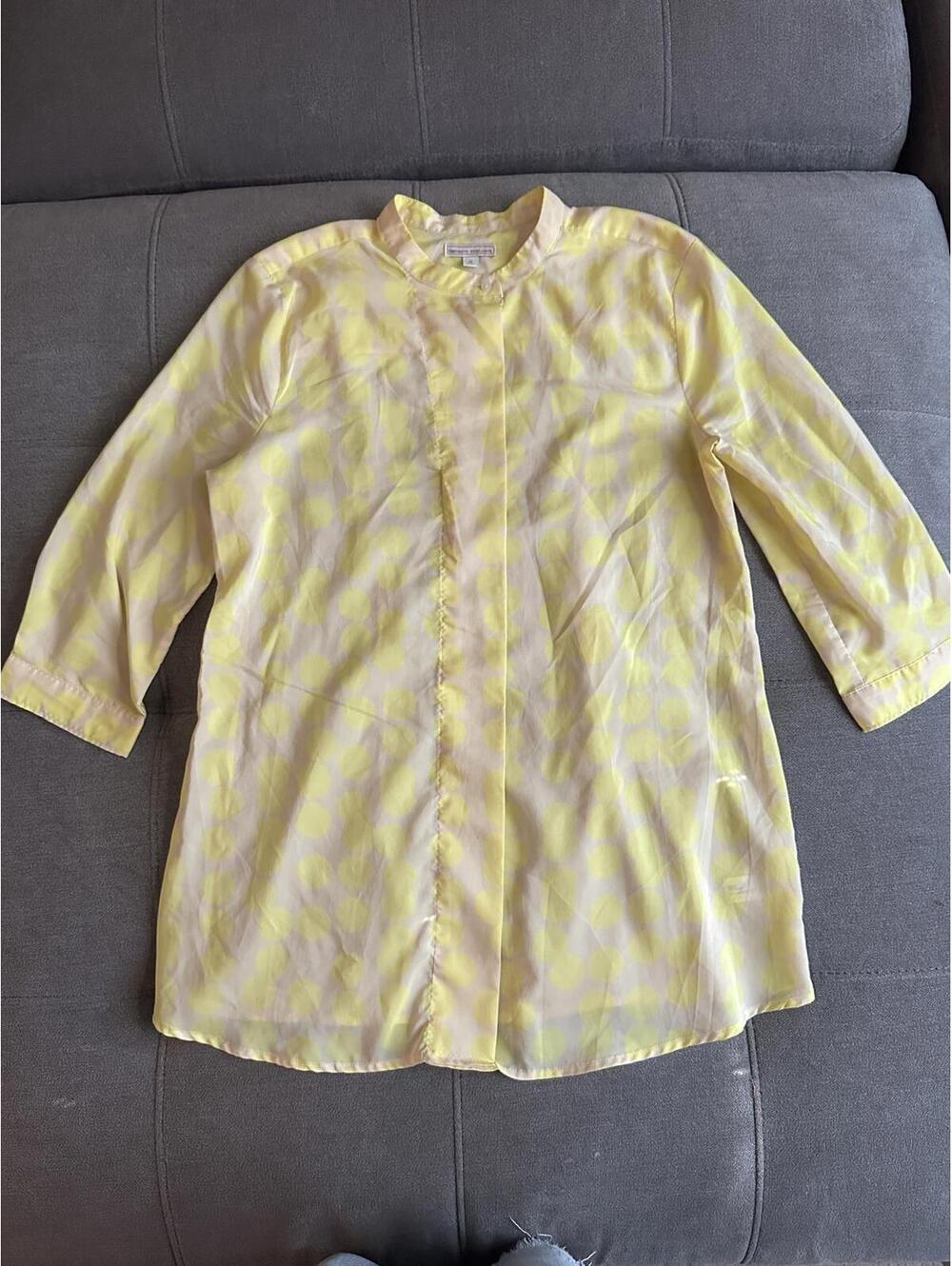 Gap Maternity Yellow Polka Dot Half Sleeve Blouse